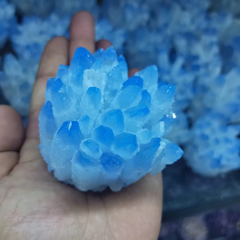 Mineral de cristal azul natural de 300g para decoración del hogar 6
