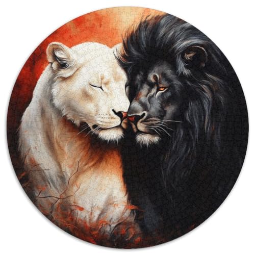 Puzzle de 1000 piezas redondo de leones: el regalo artístico perfecto