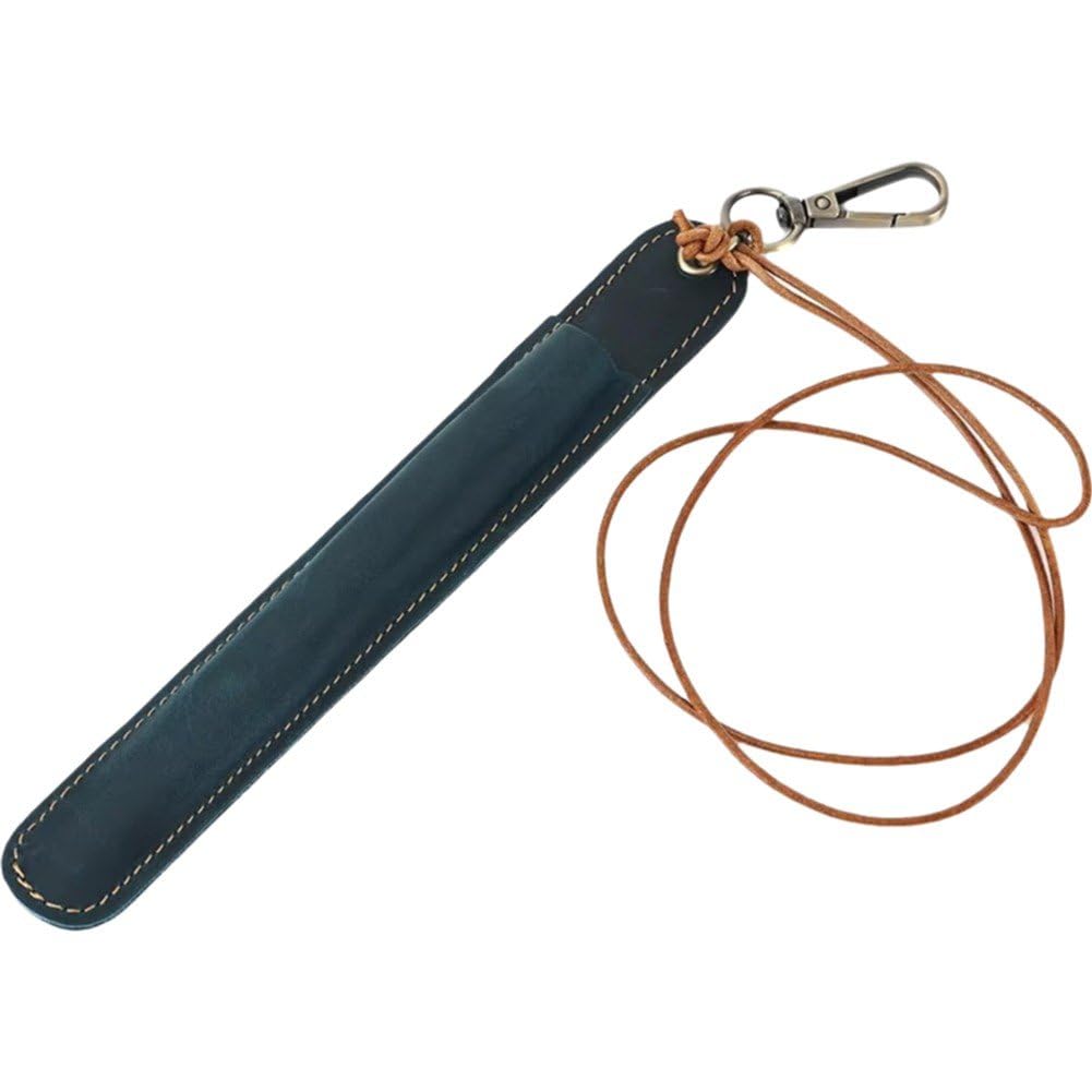 Dianzan Lanyard Pen Holder, Leather Pen Holder with Neck Strap, Portable Pencil Holder Pen Pouch Protector Sleeve Cover with Neck Strap