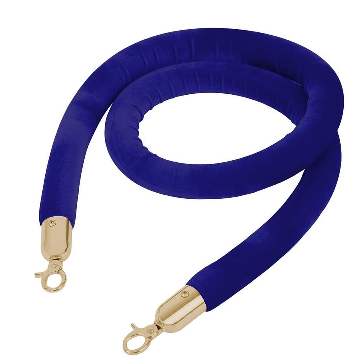 GLDYTVF Black Stanchion Rope Barrier Stand with Polished Snaps2.1m/7ft Queue Management System (Blue & Gold) for Events Parties and Crowd Control