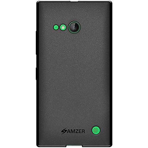Amzer Pudding Soft Gel TPU Skin Fit Case Cover for Nokia Lumia 735 - Retail Packaging - Black
