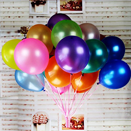 Jefferson 12-Inches Premium Pearl Metallic Latex Balloons for Parties Wedding Birthday Decoration and Events(100 pcs?Assorted Colors)