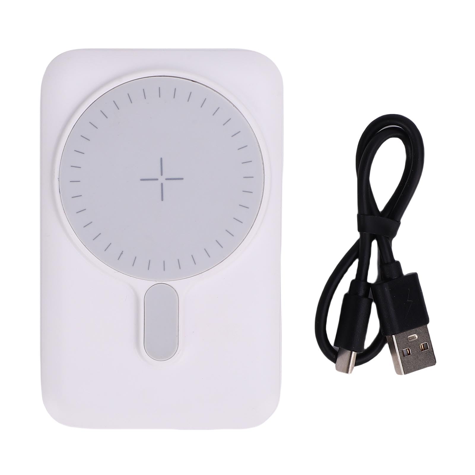 VGEBY Banque D'énergie Solaire 10 000 MAh, Chargeur Portable sans Fil à Charge Rapide, Batterie Magnétique avec ABS Ignifuge, pour Camping, Voyage, Urgence