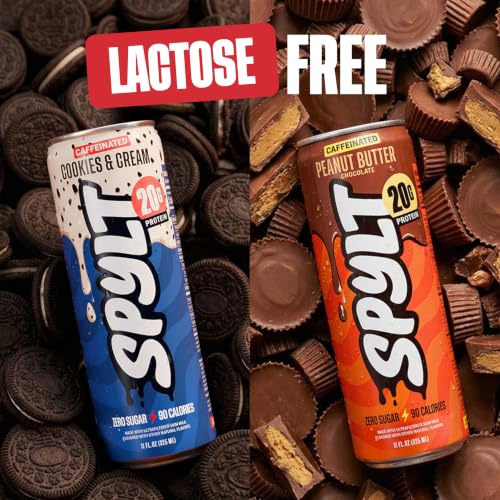 Spylt High Protein Peanut Butter Chocolate/Cookies & Cream Milk with 60mg Caffeine & 20g Protein - 90 Calories, Ready to Drink, Sugar Free, Lactose Free Milk, Perfect for Workout Recovery & Afternoo image 5