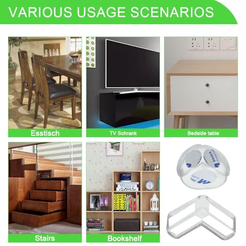 Image of Table Corner Protectors for Kids, 24pcs Soft and Safe Edge Protection Silicone Baby Proofing Corners, Child Safety Clear Edge & Corner Guards for Furniture Against Sharp Corners
