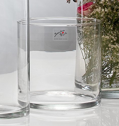 Vaso In Vetro Cilindrico - Diametro 15 Cm, Altezza 30 Cm, Trasparente Per Decorazioni - Foto 8