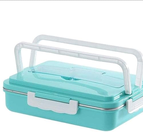 GAGALU Fiambrera de metal Bento para niños y adultos con 4 compartimentos, lonchera a prueba de fugas, apta para microondas, para alimentos