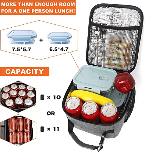 Image of Fulminare Polypropylene Lunch Boxes for Adults - 1300 ML Lunch Box for Kids, with Spoon & Fork - Durable Perfect Size for On-The-Go Meal, BPA-Free & Food-Safe Insulated Lunch Bag (Lunch Bag Grey)