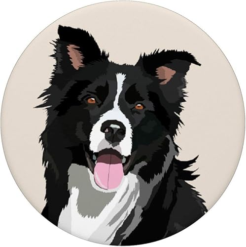 Miniatura 3 de Border Collie Dog - Soporte y agarre para teléfonos y tabletas, Negro