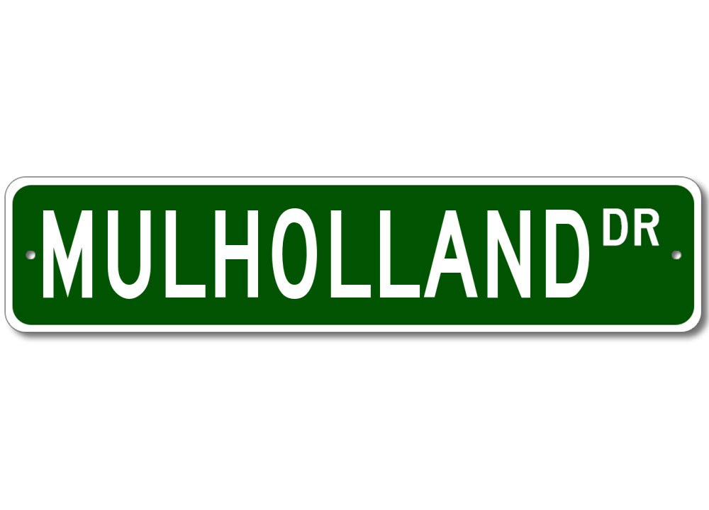 Glplokpj Metal Sign8 Mulholland Drive Street Sign Last Name Plaque Metal Size: 4X16 Inches