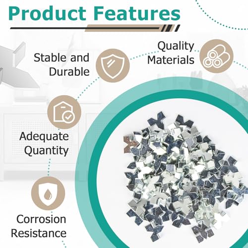 Image of 100 Pcs Glazing Push Points - Zinc Plated Glazier Points for Picture Framing, Windows, Glass Installation & DIY Crafts
