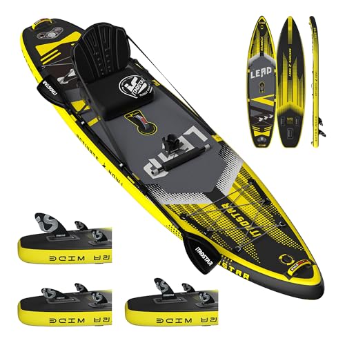 iTAOSTAR L01AP 12’×35' Extra Wide Inflatable Stand Up Paddle Board - Premium SUP Board Kit with 5 Fins - Ultra Stable Paddleboard for Adults & Youth - All Skill Levels - for Lakes, Oceans & Fishing