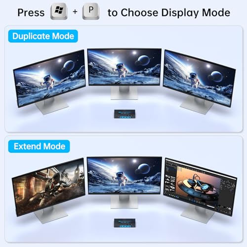 Image of 8K /4K Displayport 1.4 KVM Switch 2 Monitors 3 Computers Dual Monitor 8K@30Hz /4K@144Hz 3 Port Dual DP1.4 USB 3.0 KVM Switches 3 PCs Share 2 Monitors & 4 USB 3.0 Devices with Desktop Controller
