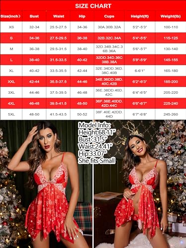 Image of Avidlove Women Lace Lingerie Front Closure Babydoll V Neck Nightwear Sexy Chemise Nightie