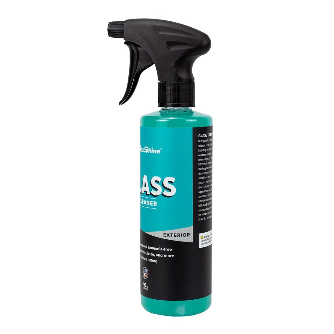Maxshine 16oz Universal Glass Cleaner – Streak-Free Car Window Cleaner – Ammonia-Free Auto Glass Spray for Tinted Windows, Mirrors & Windshields – Removes Grime, Grease & Haze