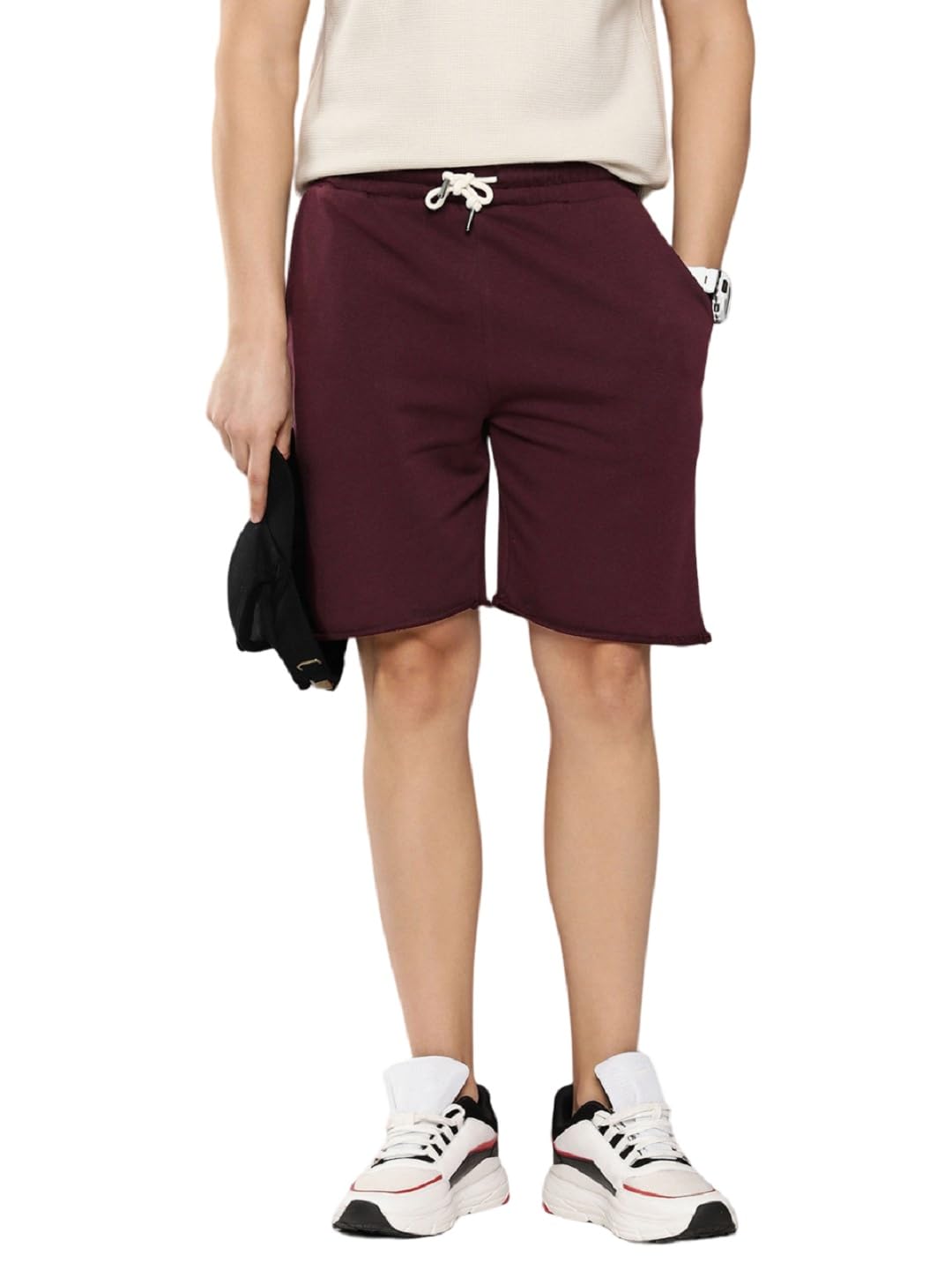 Black Solid Shorts-image-0