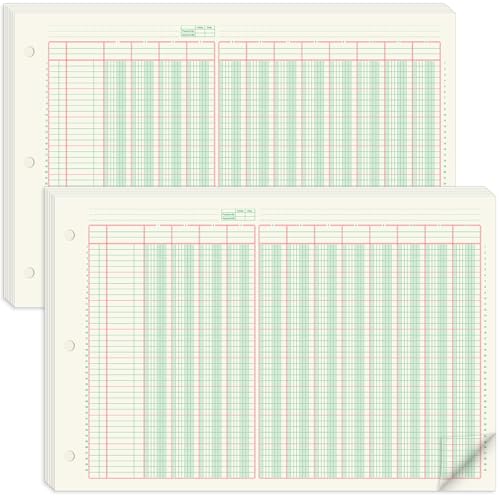 gisgfim 12 Column Ledger Columnar Analysis Pad 3 Hole Analysis Accounting Book 16.4 x 11 inch Ledger Paper Pad Double Page Format Columnar Pads for Business Accounting Bookkeeping & Data(2 Pads)