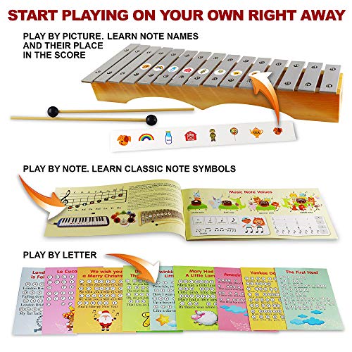 image for inTemenos Glockenspiel Xylophone 15 notes - Kids Sheet Music Book - 34