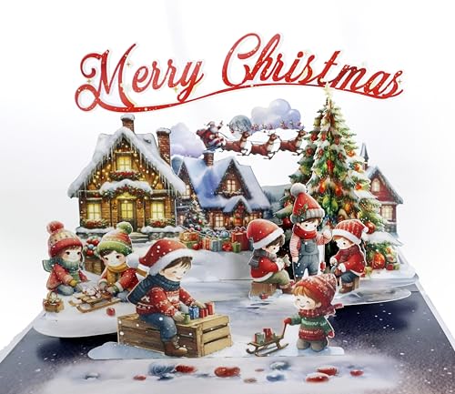 CUTPOPUP Merry Christmas Cards 2025, 3D Xmas Cards, Christmas Pop Up Card, Gifts Xmas Card for Her, Him, Wife, Husband, Mum, Dad, Son US8-CN300UK
