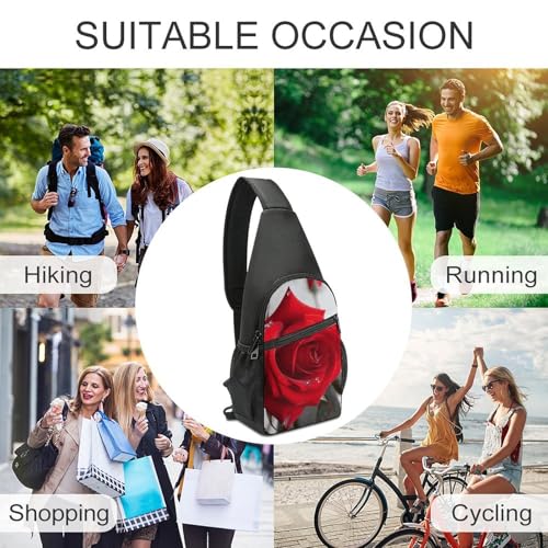 Mochila cruzada casual Red Rose2 para senderismo y viaje miniatura 6