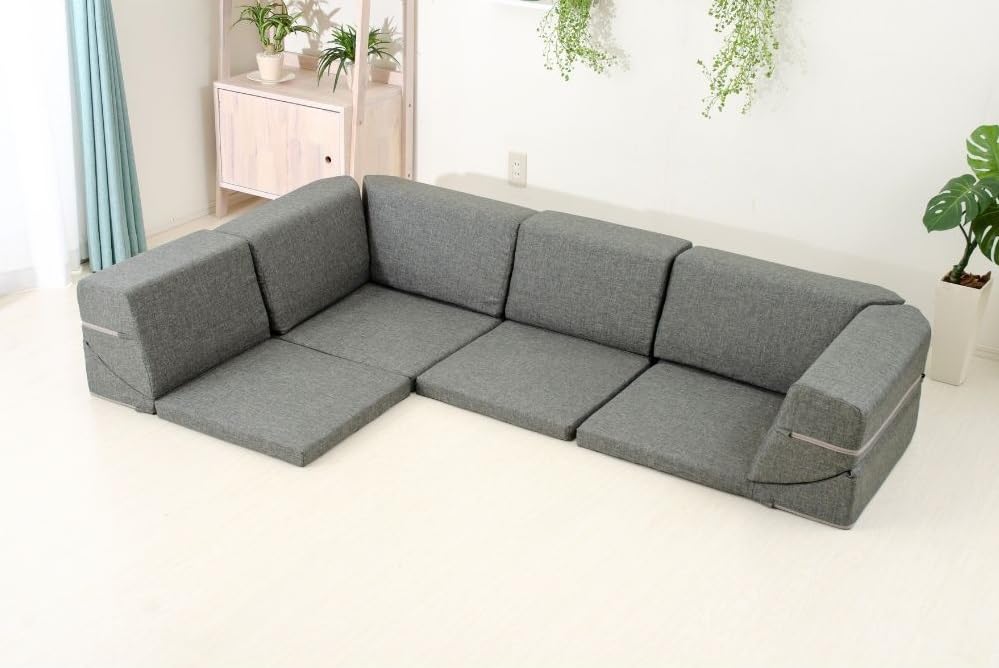 Amazon｜セルタン(Cellutane) ローソファ 4点セット アッシュグレー