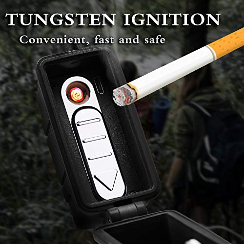 Yusud Cigarette Holder For Weed, Waterproof Cigarette Case With Lighter, Smell Proof Joint Holder, Blunt Case, Preroll Container Accessories, Airtight Cigarette Pack For 20Pcs King Size #TOP1