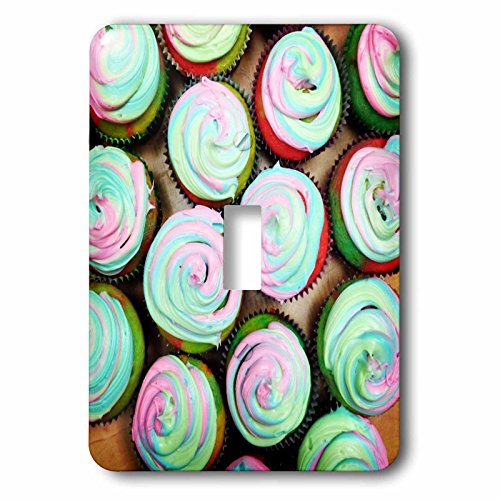 Couvercle pour interrupteur Rainbow Tie-Dye Cupcakes déco murale 3dRose lsp_173268_1