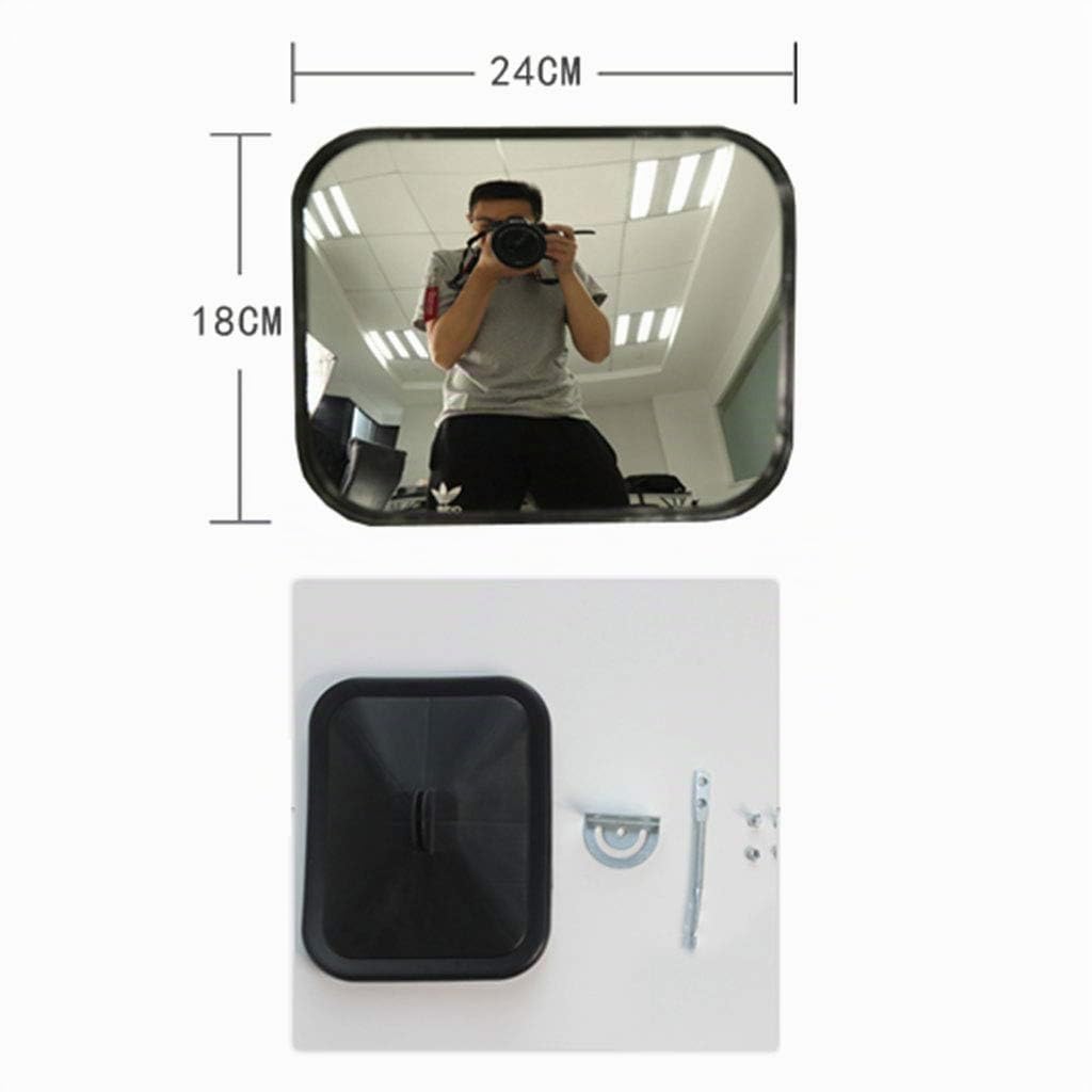 Miroir de Sécurité Convexe Rectangulaire, Miroir Observation intérieur Grand Angle HD, Surveillance Magasin Commerce Entrepôt Bureau, Noir, 24 x 18 cm