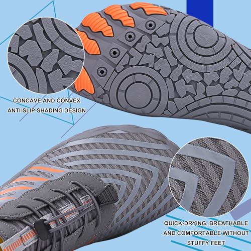 Image of Hike Barefoot Shoes Womens Men,Unisex Barefoot Water Shoes Breathable, Anti-Slip Hiking Footwear for Athletic Wide Toe Shoe Footwear for Hiking, Walking, Running, Yoga, and Water Sports