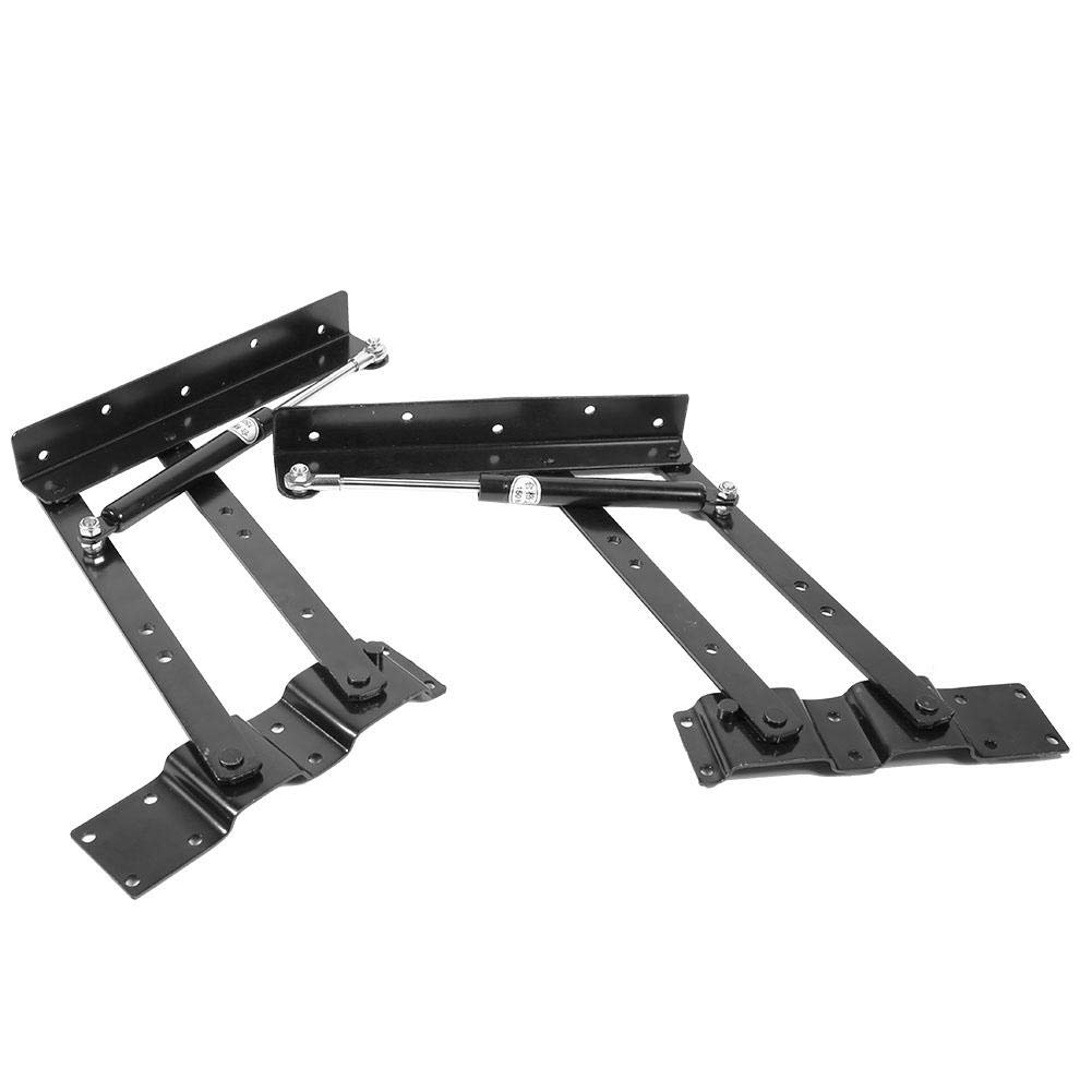 Lyrlody 2-teiliges Klappsystem Lift Up Feder Tablett-Mechanismus für Couchtisch aus robustem Stahl, Tragkraft 50 kg, einfach zu montieren