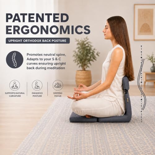 Image of Meditation Chair | Foldable Floor Cushion Seat with Back Support