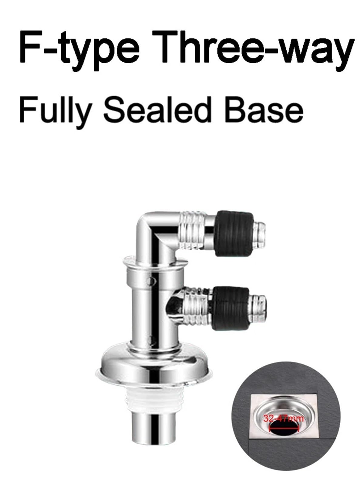 « F » Machine à Laver rotative à Trois Voies Siphon de Sol à Joint spécial Tuyau de Drainage Égout Dispositif de prévention des odeurs et des débordements Toilettes(Sealed Base)