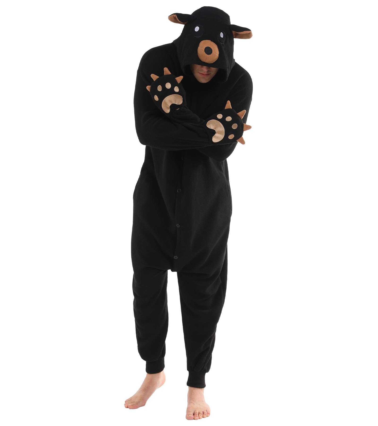 Tuta Orso Unisex Per Adulti - Pigiama Costume Per Halloween E Natale