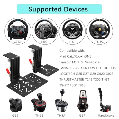 Support volant de course avec pince de bureau pour Logitech et Thrustmaster