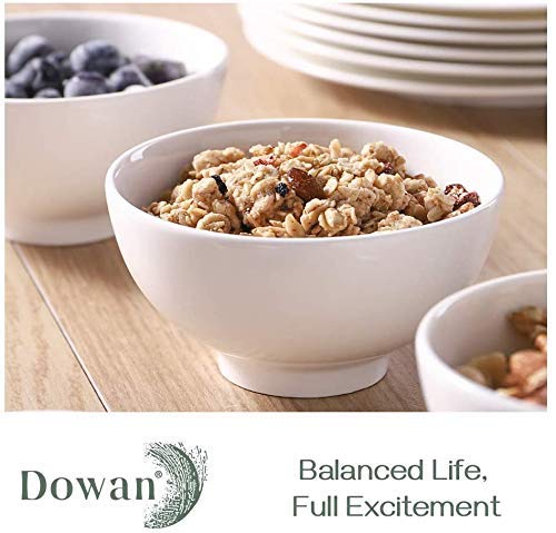 Dowan Rice Bowls, 8 Ounce Small Soup Bowl, Porcelain Dessert Bowls, Bowls For Side Dish, Ice Cream, Dipping, Cereal, Salad, Set Of 8, Microwave Dishwasher Safe, White #TOP1
