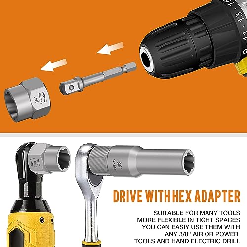 Image of 12-Piece Deep and Shallow Bolt Extractor Socket Set, Upgrade Stripped Easy Out Bolt Nut Remover Set For Removing Studs, Damaged, Frozen, Rusted, Rounded-Off Bolts, Nuts & Screws