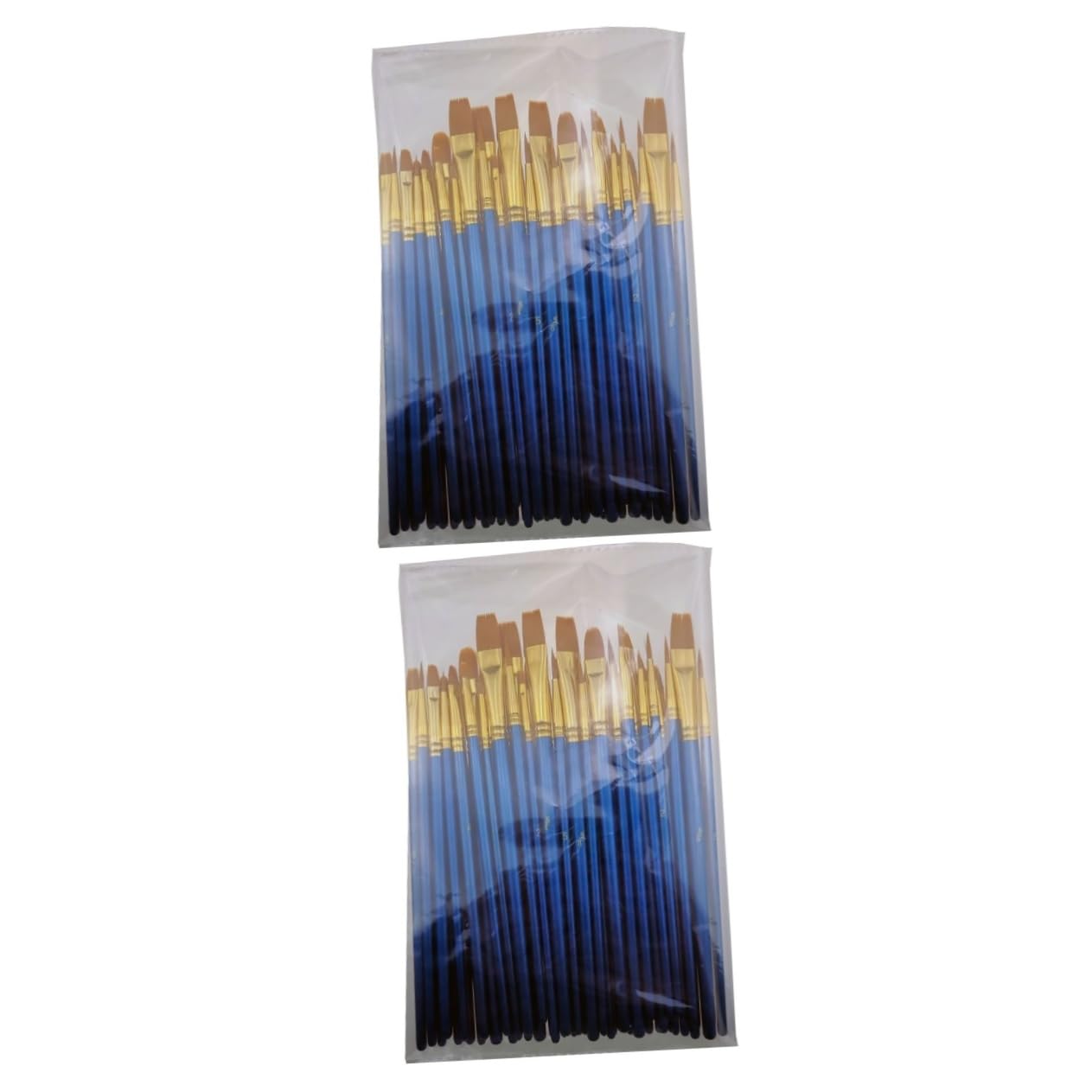 HOMSFOU 2 Sätze Teiliges Pinselset Für Malerei Farbige Flache Pinsel Elastischem Material Geeignet Für Aquarell Öl Für Schüler Künstler Und Reisende Blau 50 Stück * 2