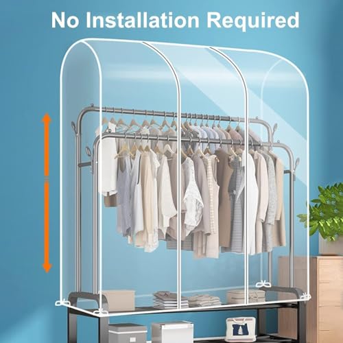 Housse de tringle à vêtements transparente longue 150cm pour robe