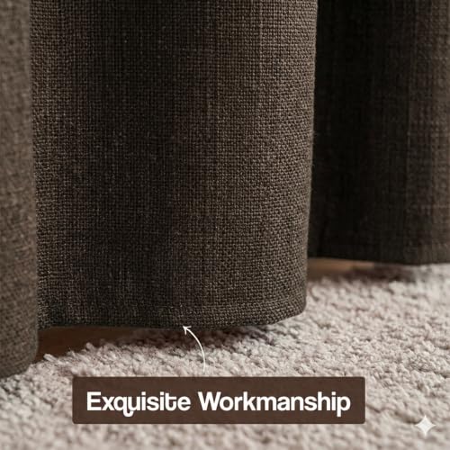 Image of FRESH FROM LOOM Jute Light Block 10 ft Curtain | 10 ft Door Non-Ring Curtains | S-Wave Pleat | | Non-Ring Curtains | S-Wave Pleat | Door parda | Parde (Size - 10ft, Coffee, 2pc)