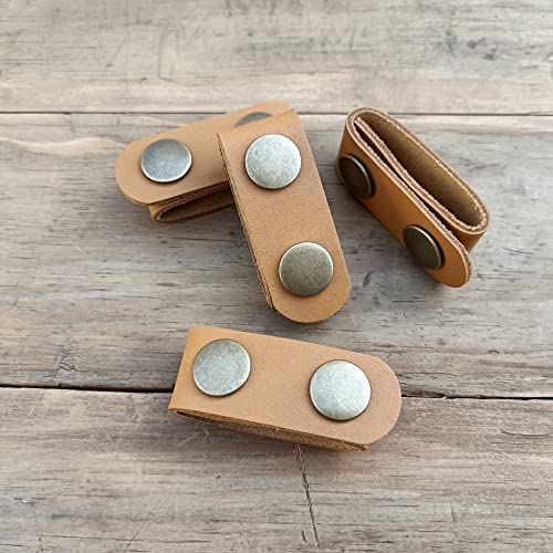 4PCS leather Heavy Duty Belt Keeper Double Snaps Tactical Belt Buckle for 2inch Wide Outdoor Sports Belt Fixing3