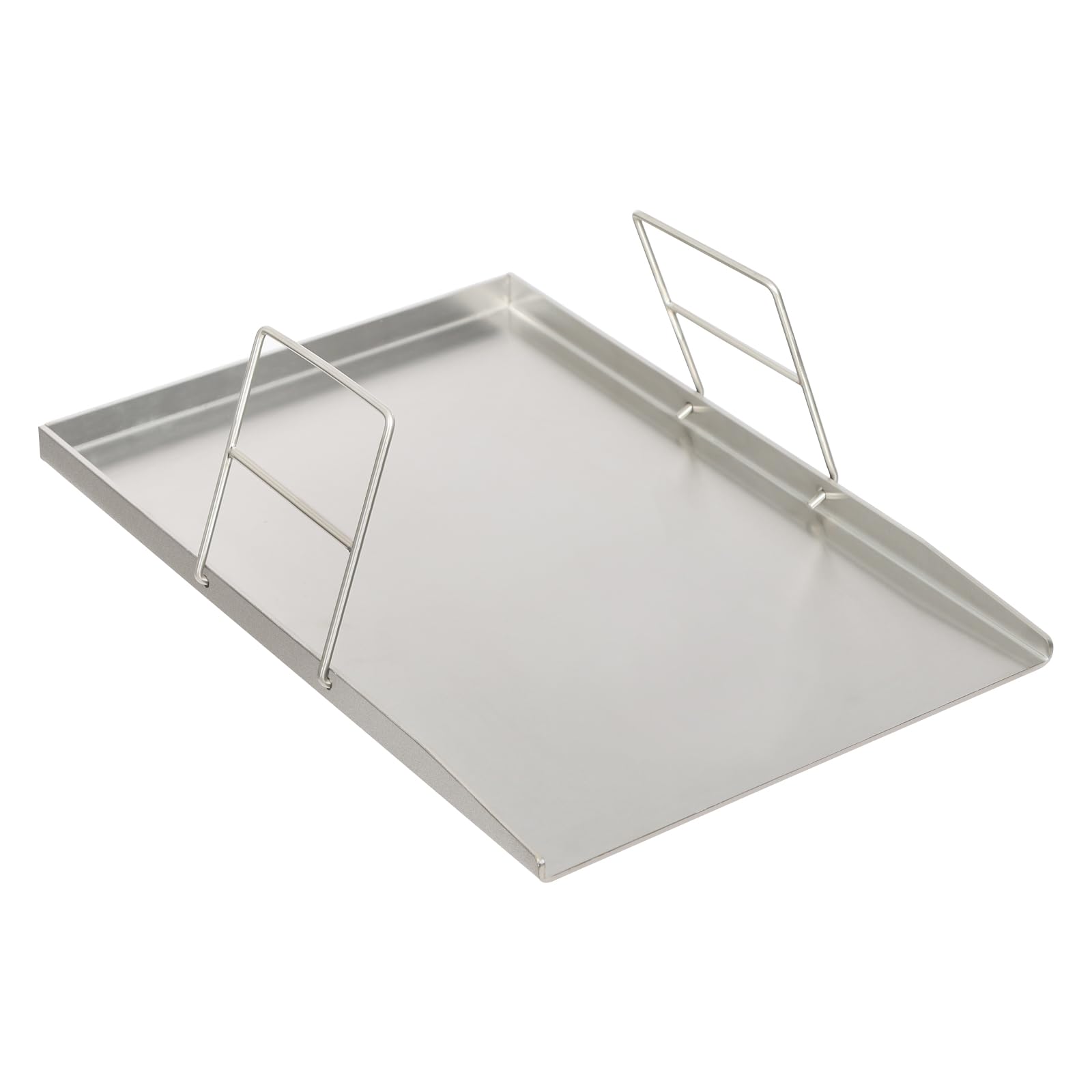 Plancha płyta grillowa, płyta grillowa ze stali nierdzewnej z 2 uchwytami, 49 x 32,5 cm, akcesoria do grilla, stal nierdzewna, grill gazowy Plancha