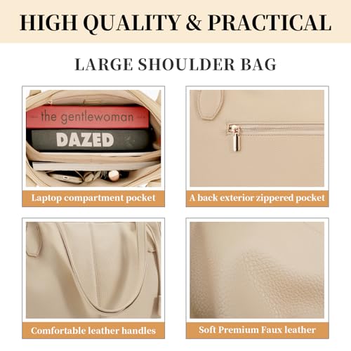 Bolso tote grande para mujer de cuero vegano miniatura 5