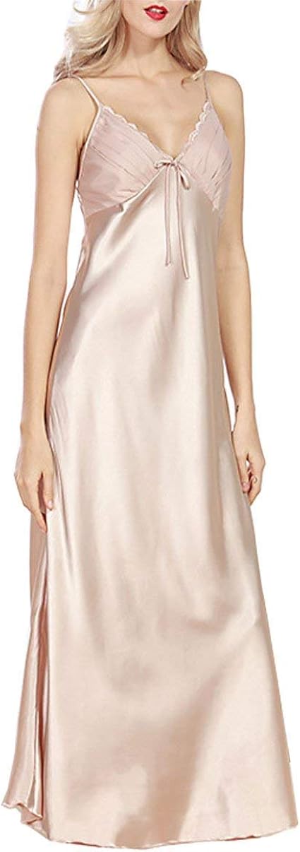 Camicia Da Notte In Raso Con Scollo A V E Spalline Regolabili - Pigiama Donna Elegante E Comodo - Foto 2