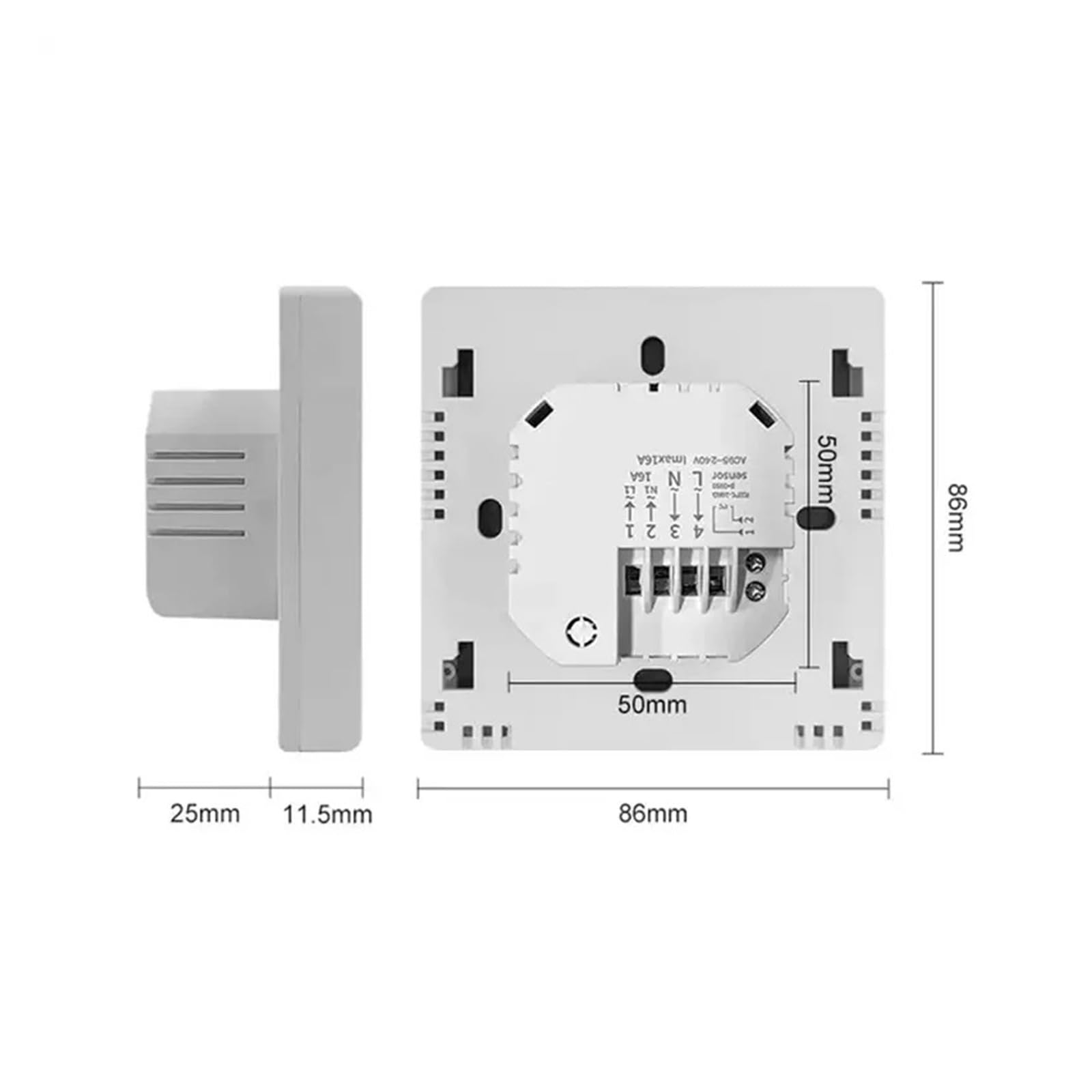 Interruttore del regolatore di temperatura del termostato intelligente Tuya for riscaldamento a pavimento elettrico 16A con sensore da pavimento con cavo da 3 metri