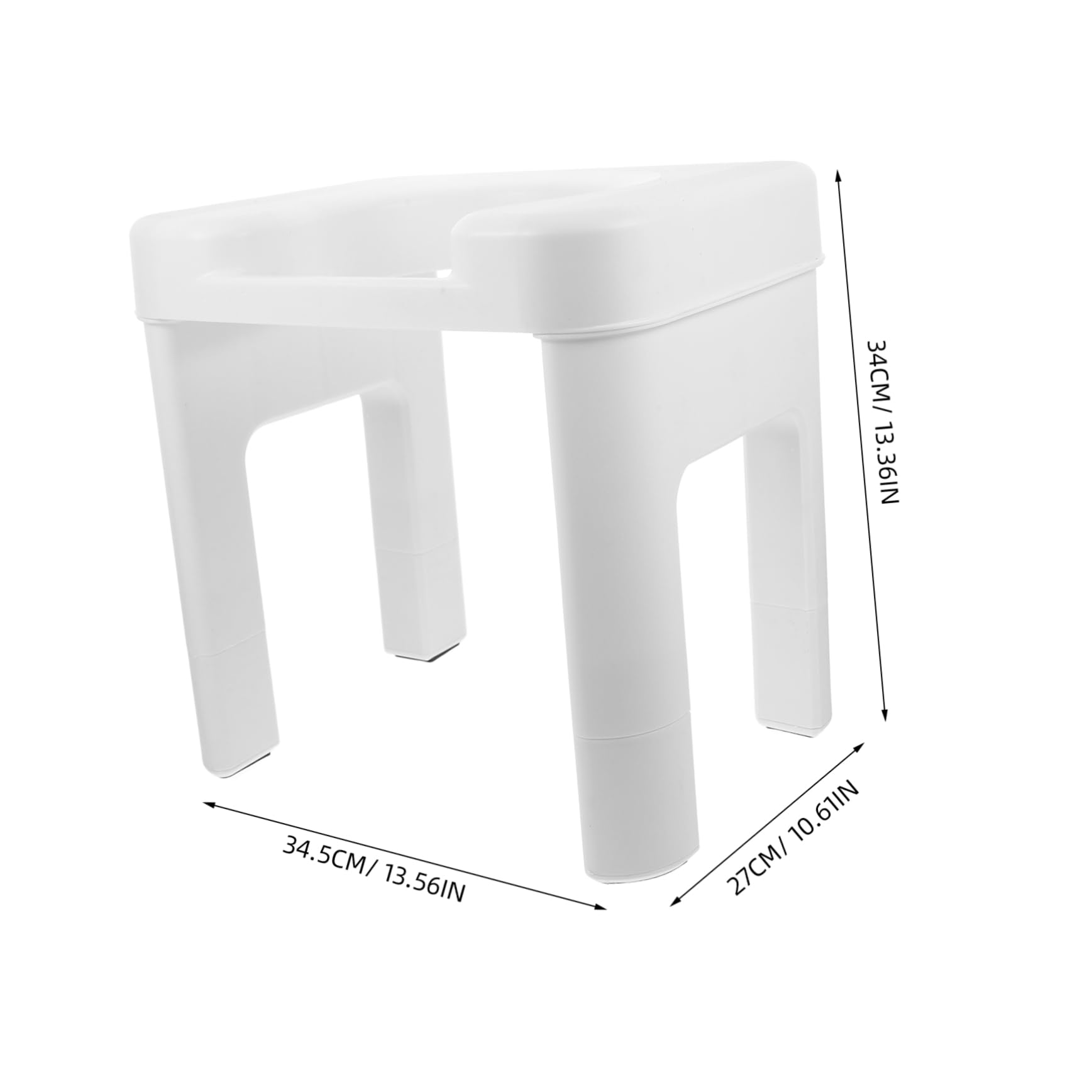 COLLBATH Taburete de Inodoro para Adultos y Personas Mayores 34 Cm de Altura Material Pp Blanco Elevador Asiento Sanitario Cómodo Uso en Baño y Hospital Asistente de Movilidad Seguro