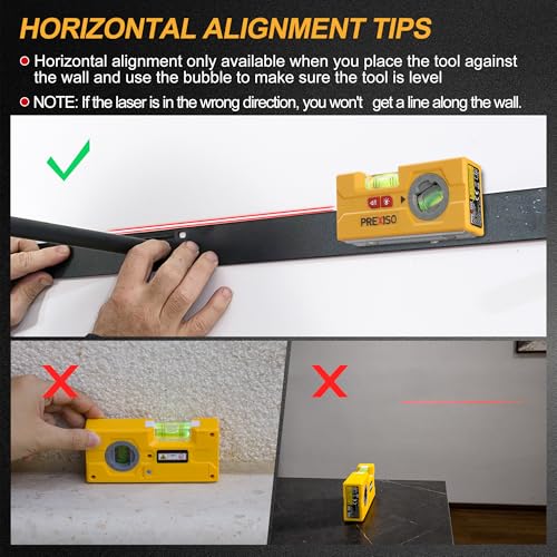 PREXISO 2-in-1 Line Laser Level - Mini Torpedo Level with Light, 3-3/4 inch Rotatable Magnetic Pocket Level & 30Ft Laser Line Leveler Tool for Hanging Picture, Wall Marking Painting, Home Renovation - Image 4