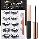 Cuckoo Magnetic Eyelashes and Eyeliner Kit, Magnetic Eyeliner for Magnetic False Eyelashes Set, With...