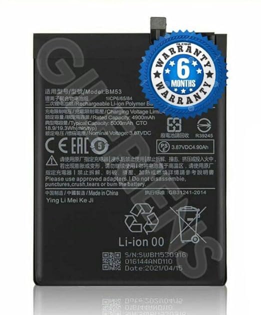 Image of Original BM53 Battery for Redmi 10T 5G (10T Pro 5G) M2007J3SY / M2007J3SG Battery with 6 Month Warranty** (EE179)