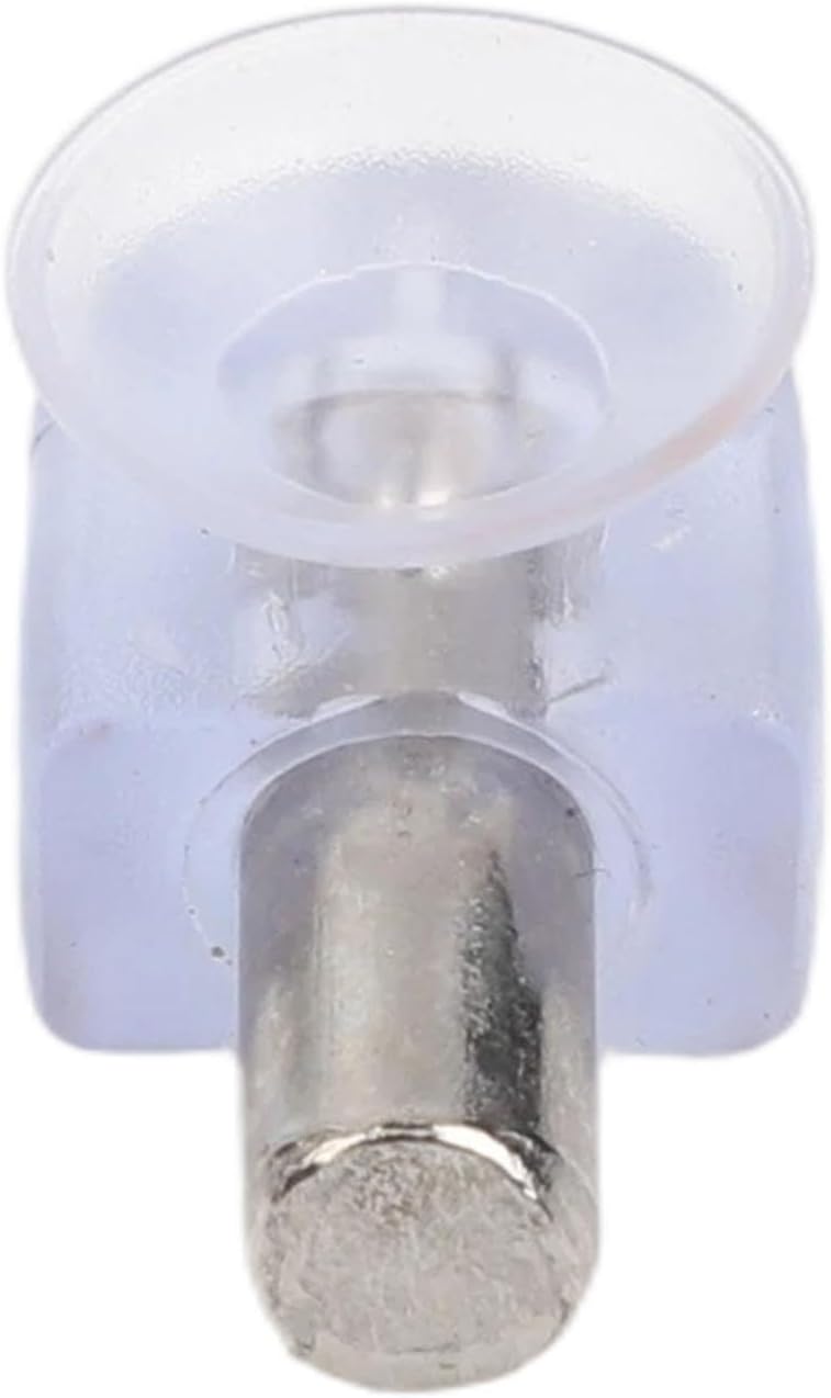 20 Pack Shelf Support Pins 6mm with Suction Cup Design for Glass and Wooden Boards, Iron Cabinet Bracket Studs with Rubber Tips, Adjustable Shelving Hardware