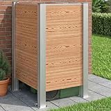 KMUNGDWG Mülltonnenzaun Braun 85 x 85 x 115 cm aus WPC und Aluminium, modularer Sichtschutz Zaun für Garten und Außenbereich, erweiterbarer Abfallbehälter Zaun mit korrosionsbeständigen